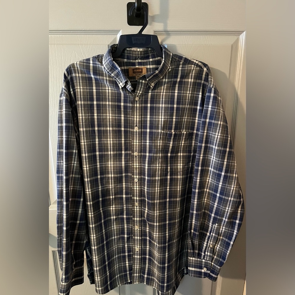 The Foundry Supply Co Men’s Size 2XLT Blue/Gray Shirt